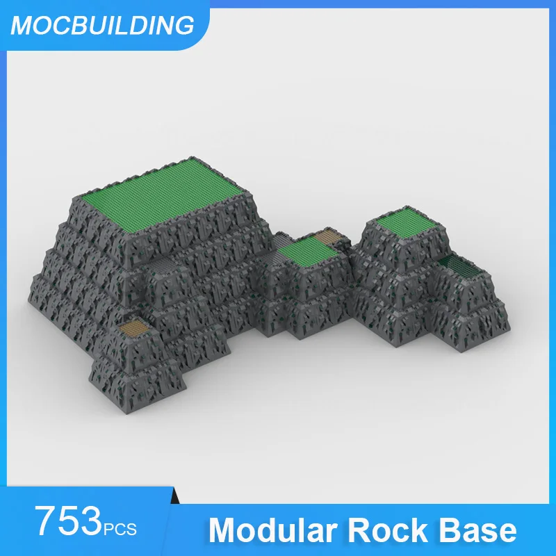 MOC Building Blocks Modular Rock 3D Base & Baseplate with River Model DIY Assemble Brick Display Children Toys Xmas Kids Gifts