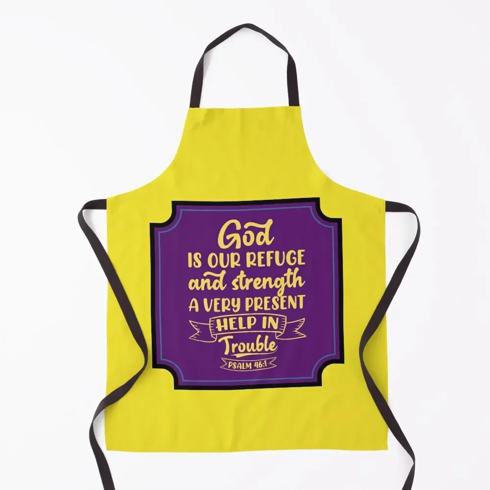 

God Is Our Refuge And Strength Apron Kitchen Accessories 2022 kitchen girl Things For The Home Barista Apron