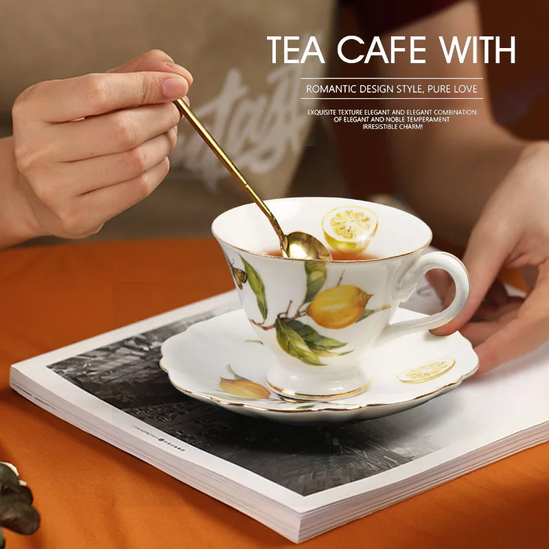 European-style Exquisite Relief Coffee Cup Saucer Kettle Mouth Cup Pastoral English Afternoon Tea Tea Set