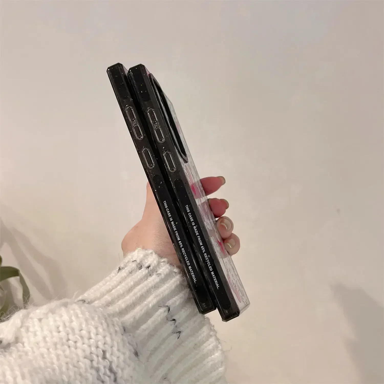 삼성 갤럭시 S25 + 플러스 S24 S23 울트라 S25U 커버 보호 쉘용 딸기 토끼 아크릴 블랙 테두리 케이스