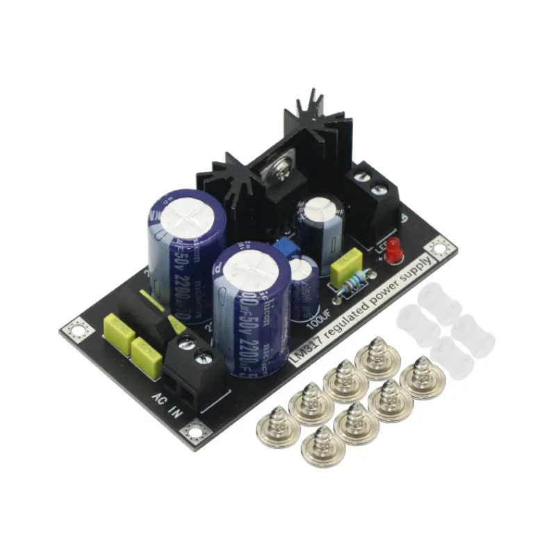 

LM317 Adjustable Regulated Power Supply Board AC to DC Adjustable Linear Regulator With Rectifier Filter Board