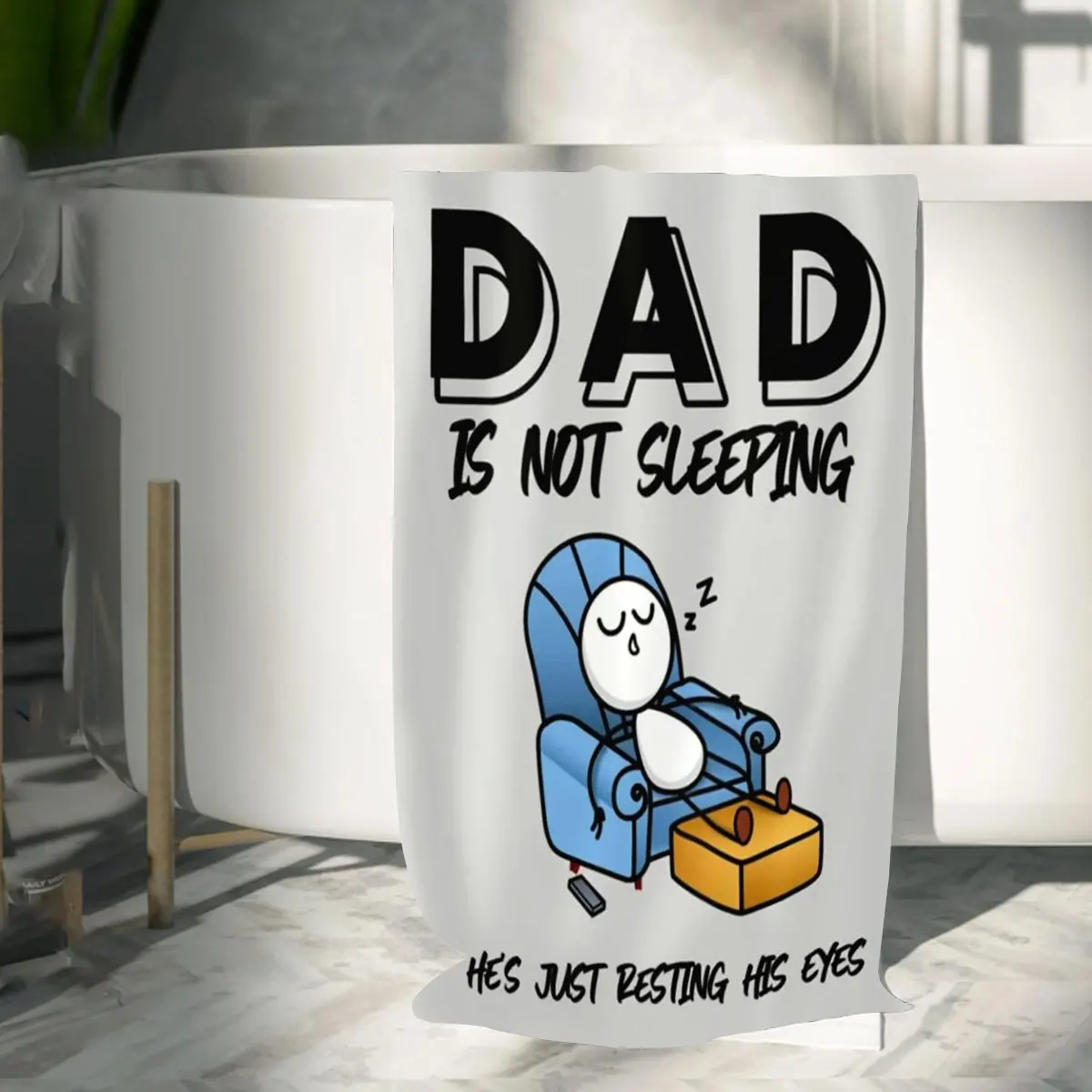1pc Creative Funny for Dad Bath Towel, Fun Family Bathroom Towel, Quick-Dry Soft Bath Towel for Father'S Gift, Parent