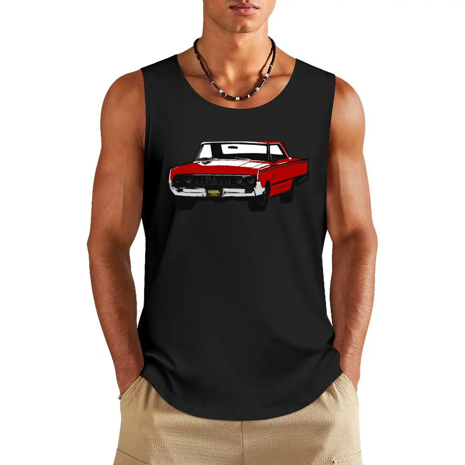 

Red 60s M Coupe Tank Top t-shirts for men anime gym clothing