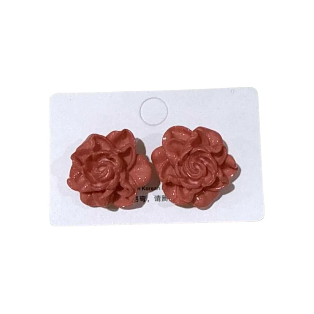 Sweet Artificial Rose Earrings Retro Unique Preserved Flower Earrings Resin Delicate Craftsmanship Romantic Ear Hooks Daily Wear