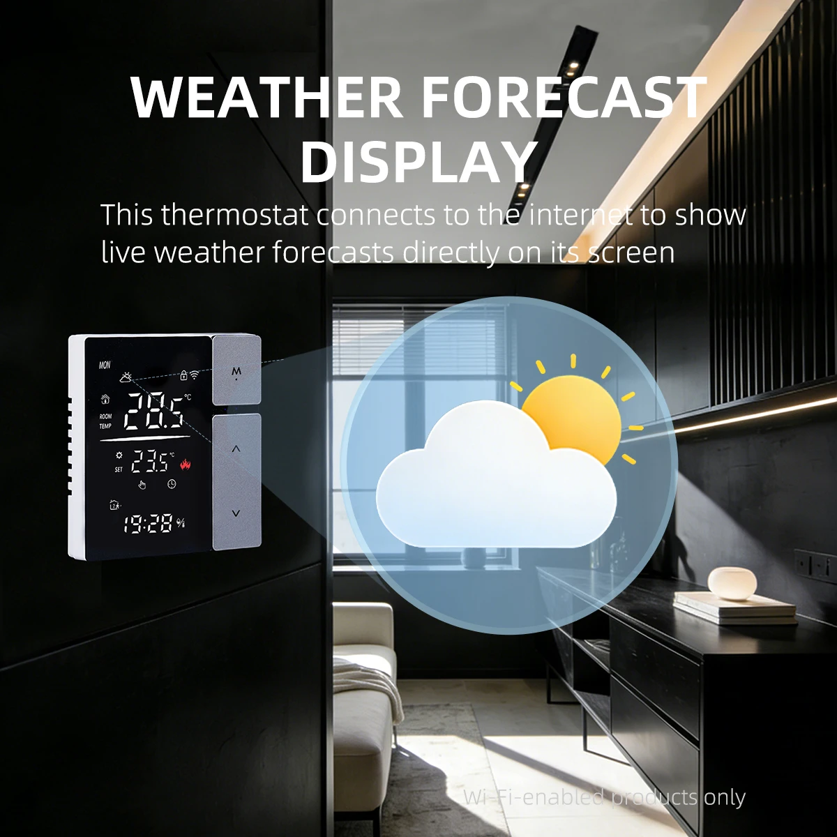 Flame Retardant Material Made Safe CE Marked Intelligent Wi-Fi Thermostat Home Reliable New Designed Thermostats