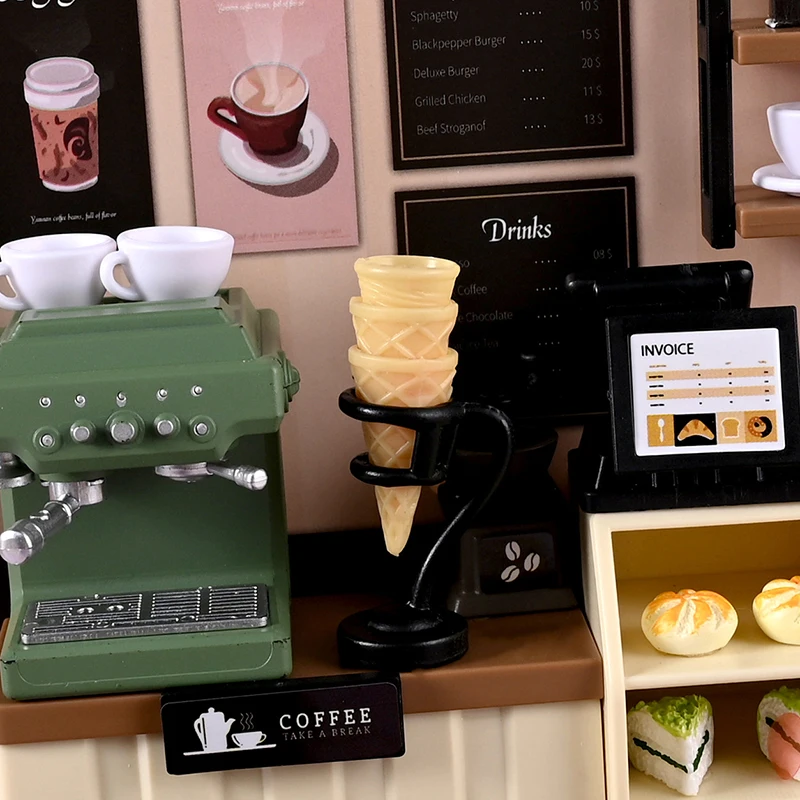 3/6 قطعة دمية مصغرة الآيس كريم حامل الآيس كريم مخروط حامل نموذج ديكور لعبة بيت الدمية الملحقات