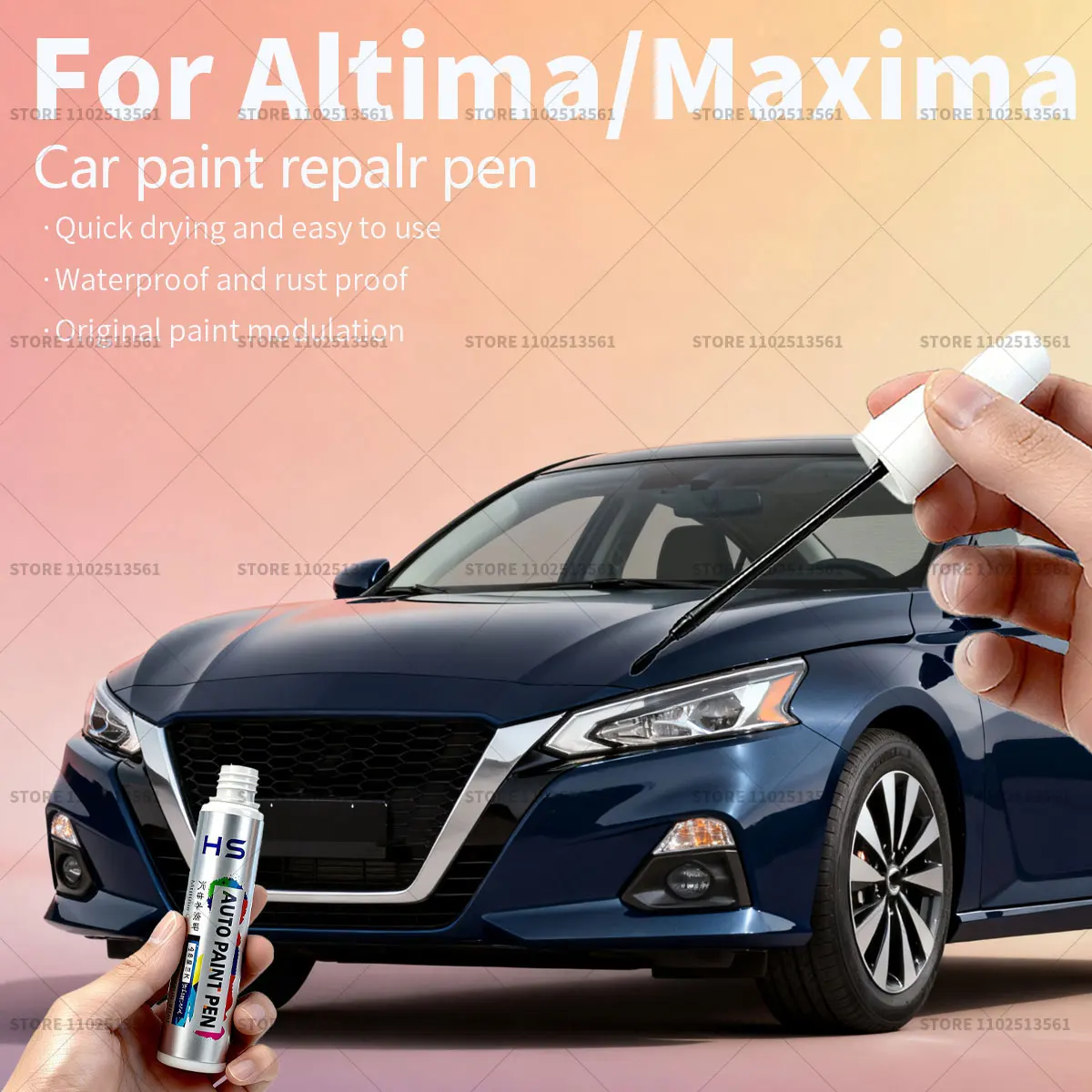 For Nissan Altima/Maxima Car Paint Repair Pen Touch Up Scratch Remover DIY Auto Accessories Silver K23 KCL White QAB Black B20