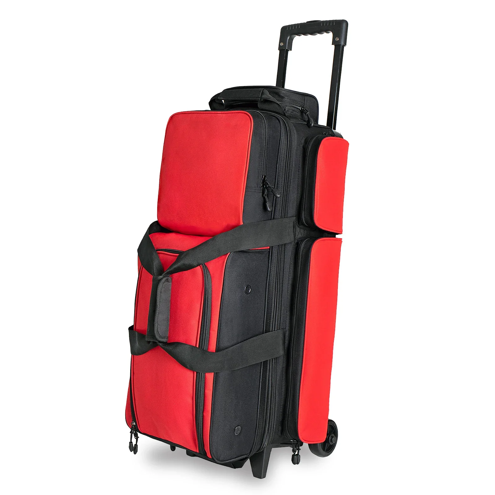 Newly Upgraded Customized Large Capacity Three-Ball Bowling Ball Bag Multi-Pockets Wheels Trolley Bag For Bowlin