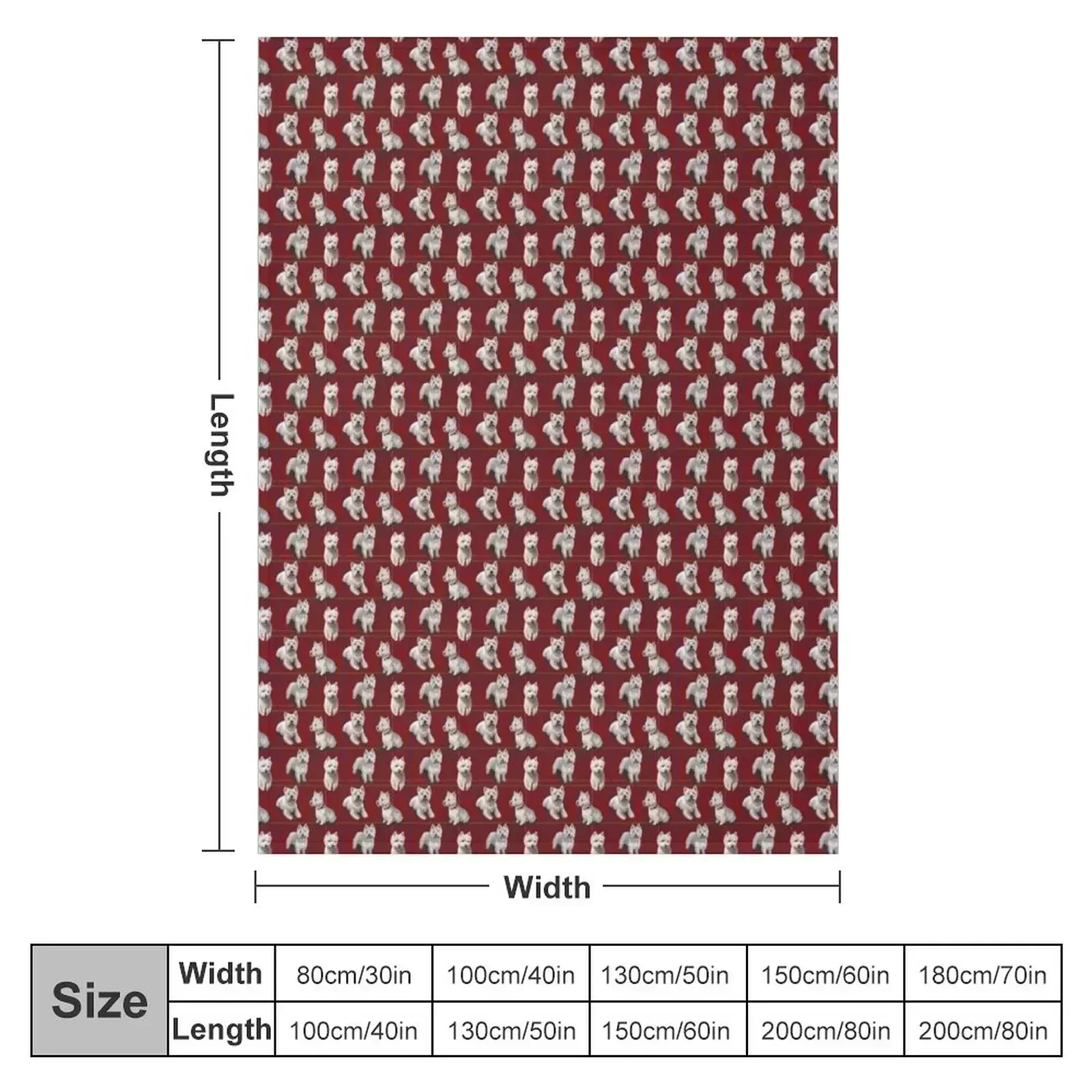 West Highland Terrier Westie Throw Blanket couch cozy soft plush fuzzy picnic outdoor blanket
