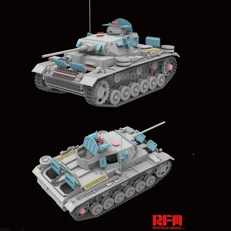 Ryefield-modelo RFM 1/35, kit de montaje de tanque, RM-5070 N ° 3 J, pista móvil, suspensión móvil