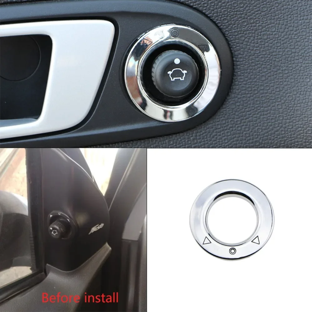 Rearview Mirror Adjustment Knob Sticker for Ford Fiesta MK7 2009-2015 Ecosport 2012-2017 Rear View Mirror Circle Sequin Cover