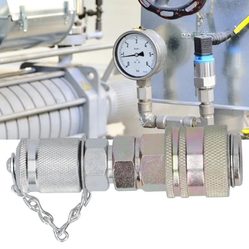 Adaptor Pengujian Tekanan Hidrolik Konektor Kopling Cepat Perlengkapan Industri G1/8