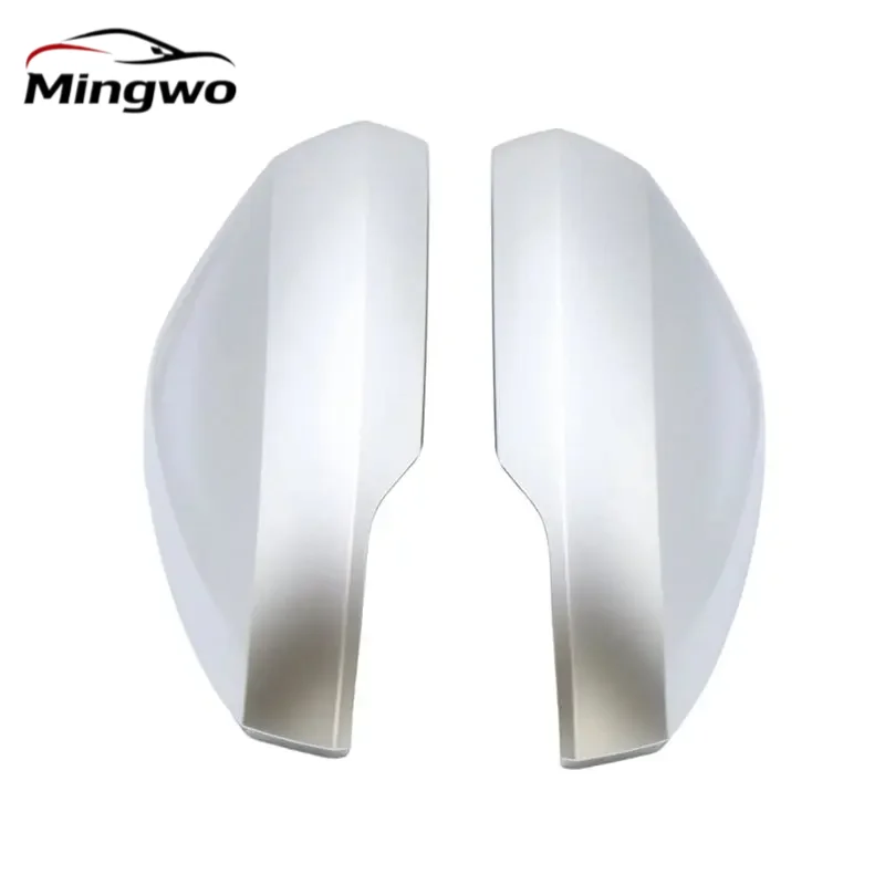 

2pc Silver Chrome For Volkswagen Polo AW BZ Mk6 VI LHD 2018-2024 Side Mirror Cover Door wing replace aluminum brushed matte auto