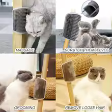 Massage Pet Cat Brush Corner Scrape Hair Removal Beauty Clean Corner Brush Removable Scratcher Comb for Kitten Cat