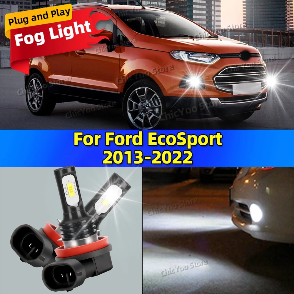 

2Pcs 6000K Auto Fog Lights 20000LM CSP LED Car Fog Lamp Bulbs For Ford EcoSport 2013-2022 2014 2015 2016 2017 2018 2019