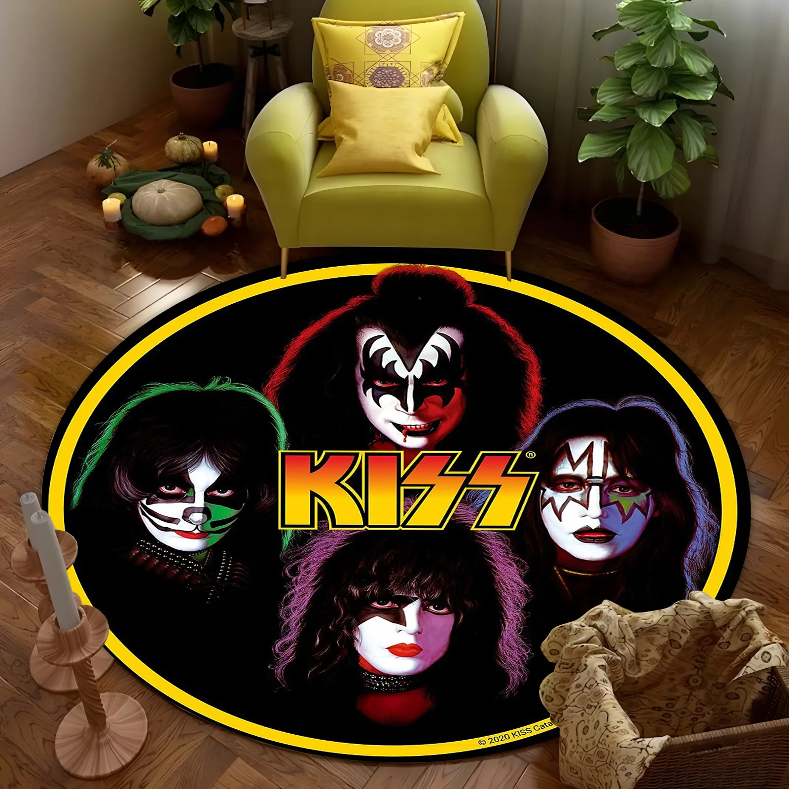 Karpet Bulat Potret Band KISS - Home Bathroom Fan ulasan dan harga