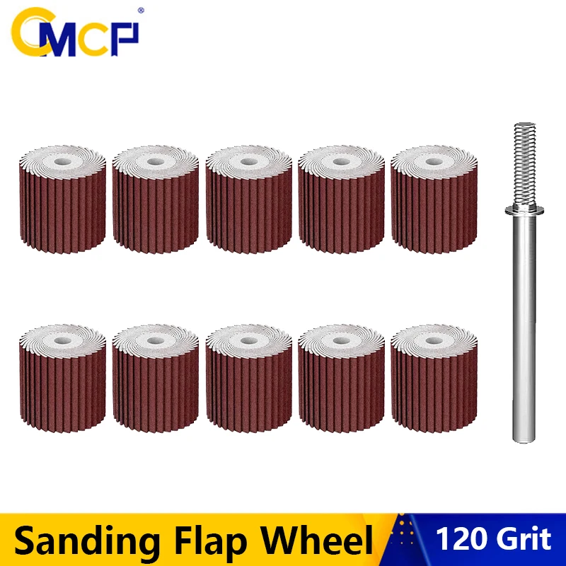 CMCP 11 Stück 12 mm Lamellenschleifscheiben, Körnung 120, Schleifbohrer, Schleifpapier, Schleifscheibe für rotierende Dremel-Werkzeuge