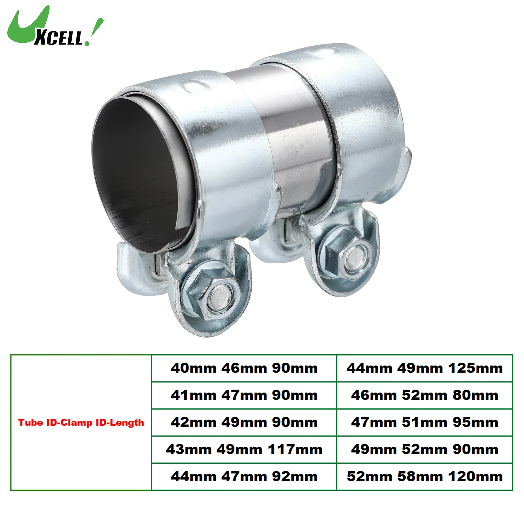 

UXCELL Exhaust Pipe Connector Tube Adapter Adjustable Exhaust Pipe Tube Joiner Stainless Steel Sleeve Clamp 40mm 46mm 90mm