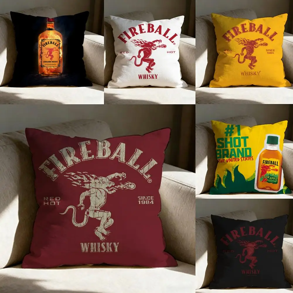 Funda de almohada F-fireball C-Cinnamon Whisky, estampada por ambos lados, cojín para sofá, almohada para cabecera de dormitorio