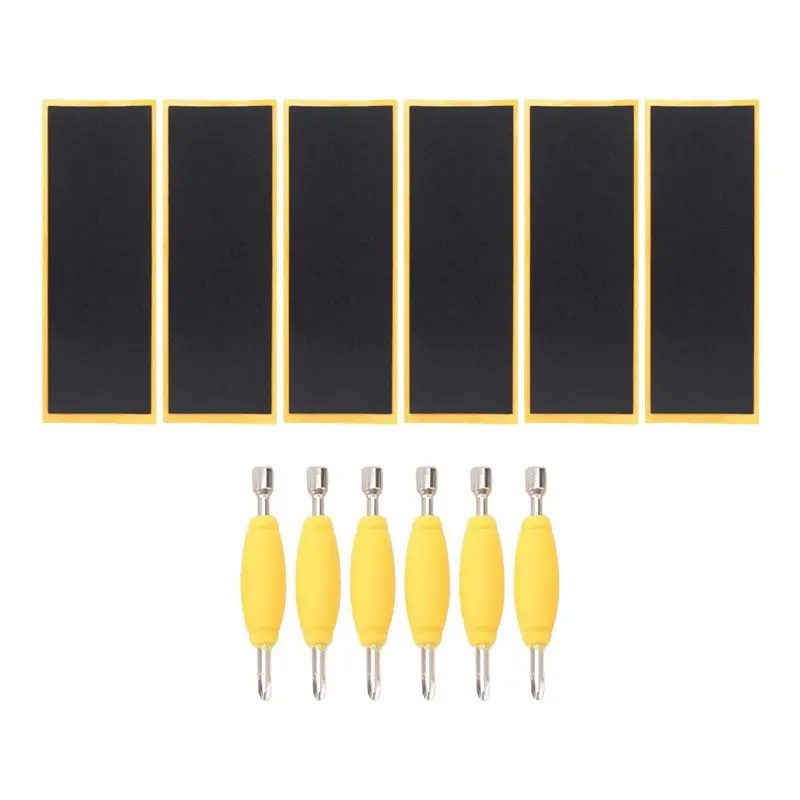 12 Pack Fingerboard Grip Tape Sticky Foam Sticker Replacement + Screwdriver Tool Nut Driver Replacement For Finger Skateboards