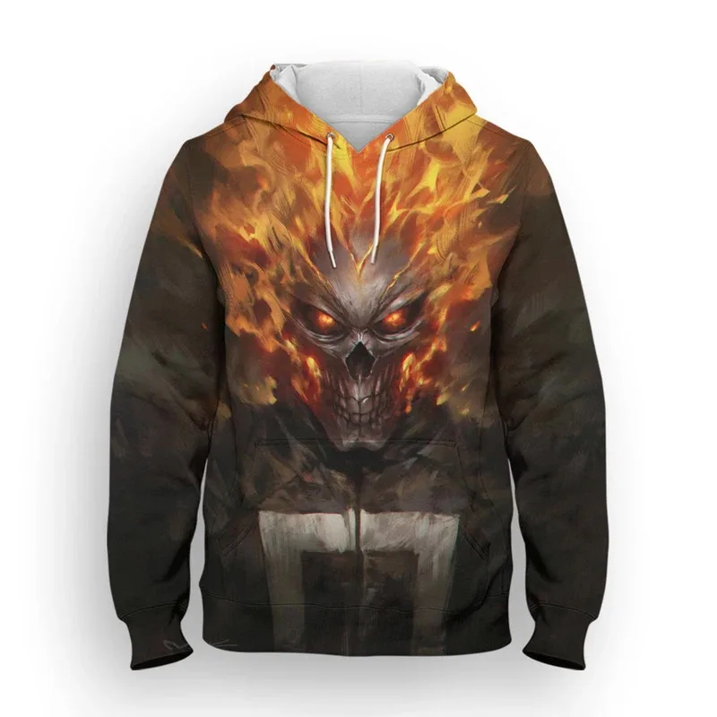 Miniso المرأة كبيرة الحجم هوديي شبح رايدر ثلاثية الأبعاد مطبوعة كول الأطفال بلوزات ربيع الموضة Harajuku ملابس رجالية بلايز