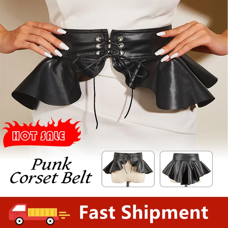 

Tailcoat Black Waist Gothic Sle Bla Belt Design Sensn Hierarchically Bicolored Banding Waist With Skirt Destructivism Classic