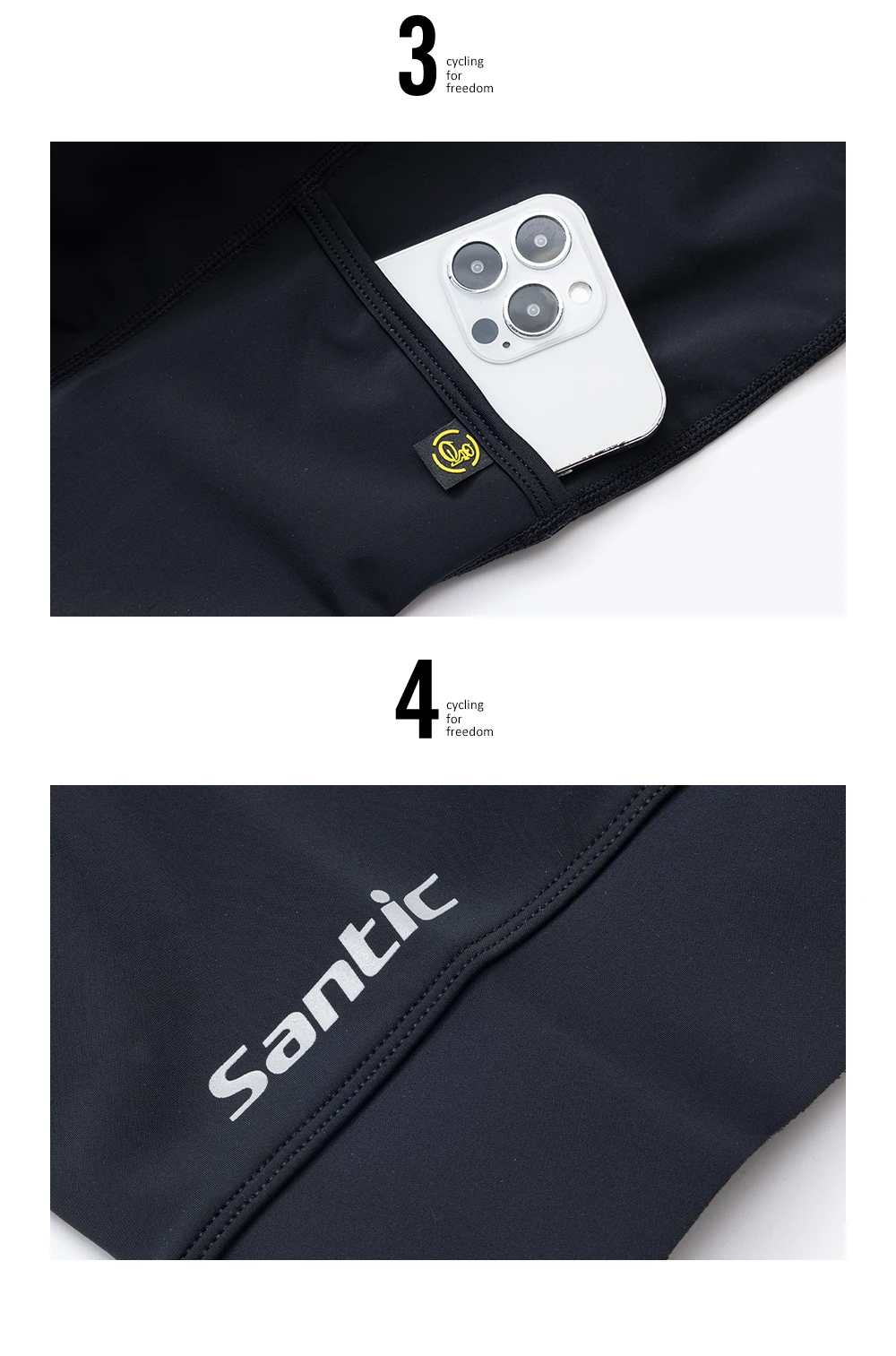 Santic Herren Sommer Kurzarm-Radtrikot mit Trägerhose Set Atmungsaktive Schnelltrocknende Rennrad-Fahrradbekleidung KM26CT105 – Detail 7