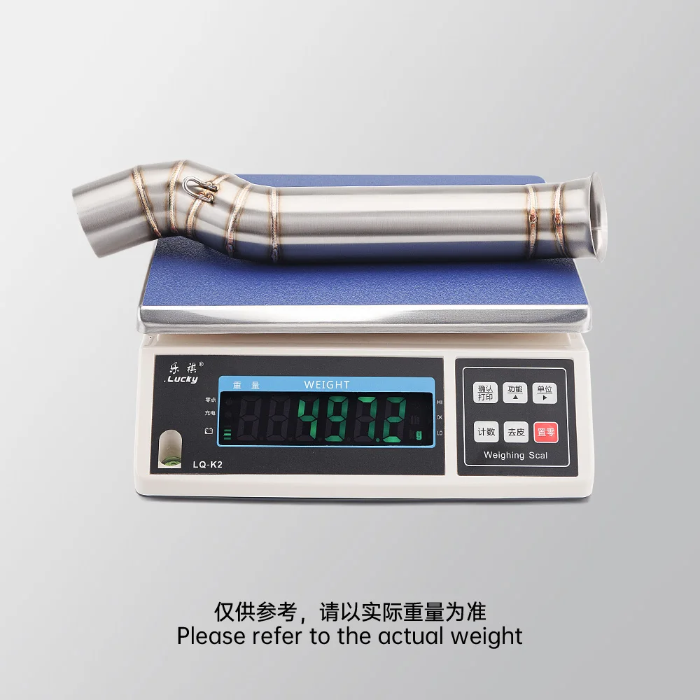 ل 800MT 2021-2024 دراجة نارية العادم الخمار تعديل الفولاذ المقاوم للصدأ منتصف وصلة الأنابيب 51 مللي متر Espace Moto #6