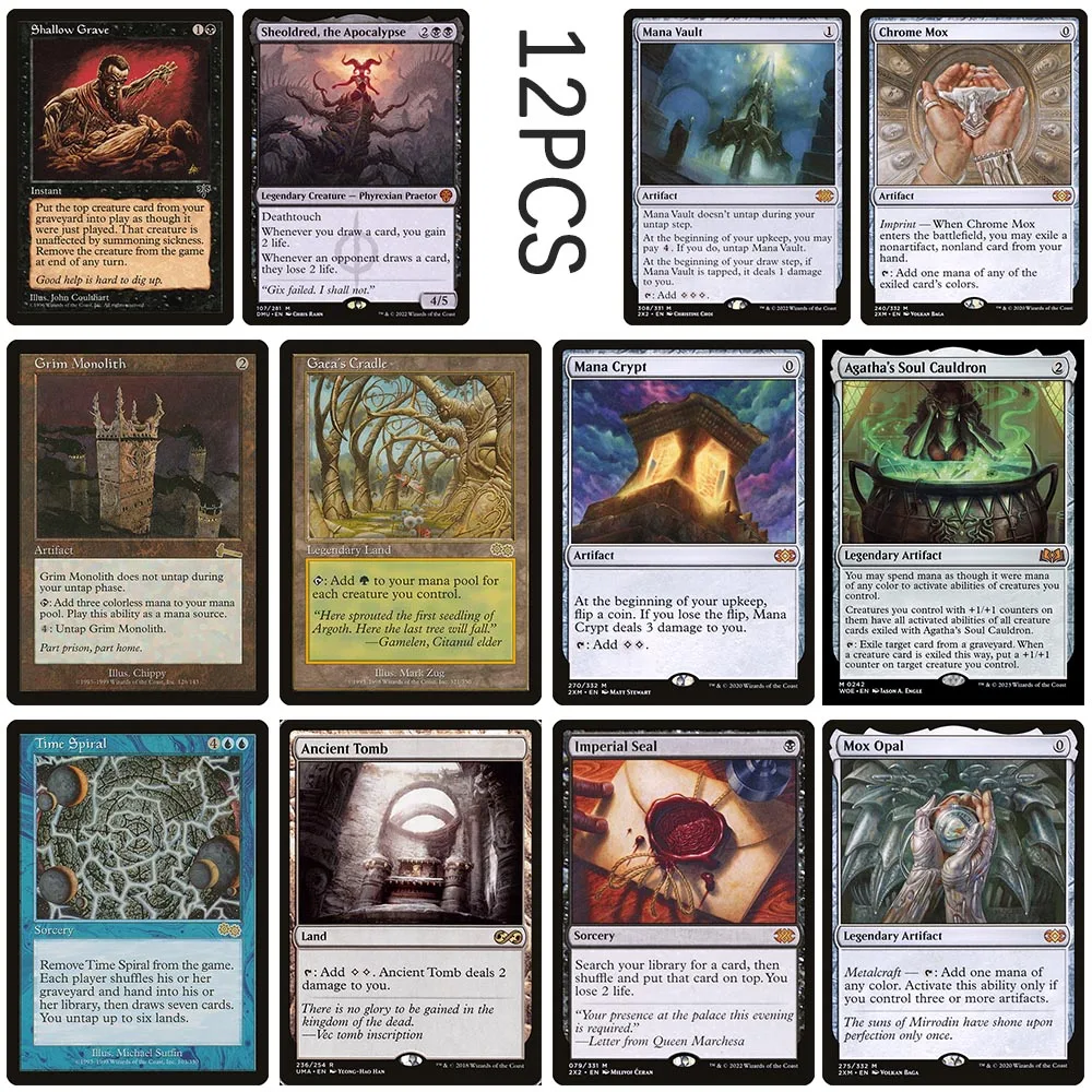 

Magic the Gatherings storms DIY homemade Gaeas Cradle Grim Monolith Mox Opal lmperial Seal Time Spiral Collectible Cards Board