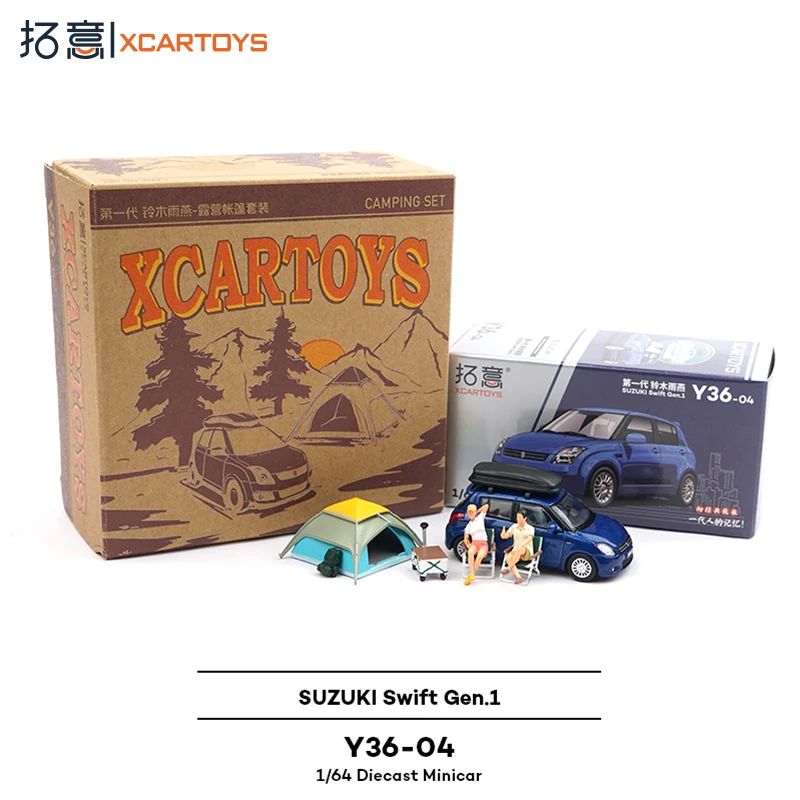 

Коллекционная модель автомобиля XCARTOYS Limited Edition Y36-04 Suzuki Swift — набор для кемпинга (включая куклы и аксессуары)