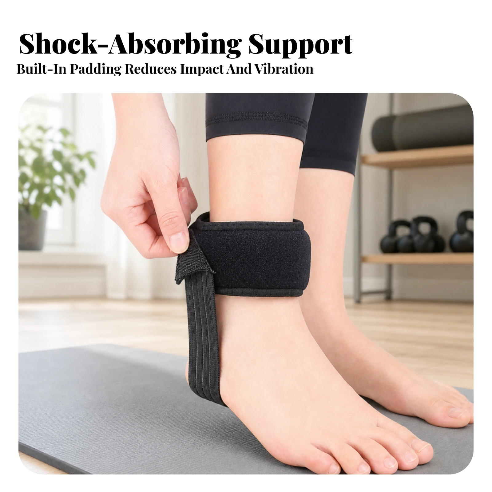 Ankle Wrap Sleeve Adjustable Padded Ankle Wrap Slim Flexible for Runners, Running, Training