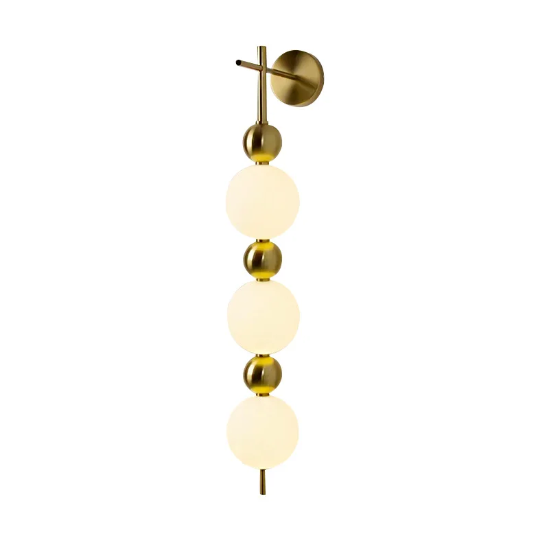 Imagem -06 - Design Conduziu a Lâmpada de Parede Acrílico Branco Bola Ouro Metal para Bedrooom Salão Corredor Iluminação Arandela Mutável Escurecimento Novo