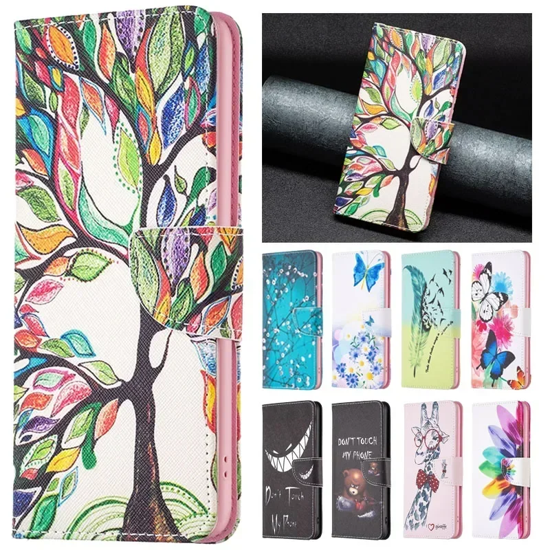 Redmi A3 Flip Case For Xiaomi Redmi A3 Case Painted Pattern Leather Etui For Xiomi Xiaomi RedmiA3 A 3 A3X Stand Phone Cover Capa