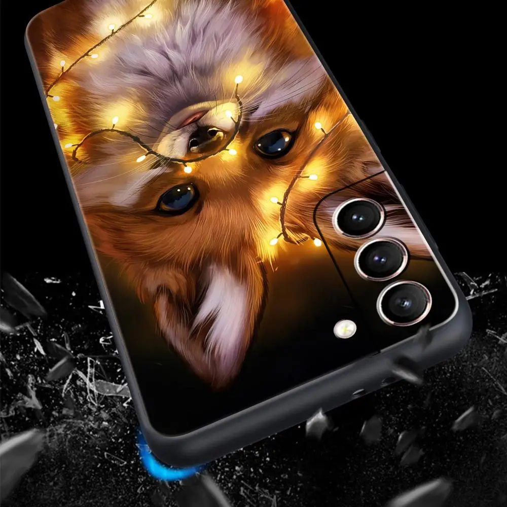 Cute Cartoon Animal Fox Case For Samsung Galaxy S22 S21 S20 Ultra FE 5G Plus S24 S10 Plus S23 S10E Silicone Phone Cover