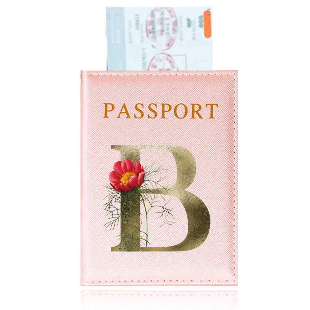 Passports Pouch Passport Protective Cover Watertproof Passport Case Passport Holder Golden Flower Pattern Series ID Card Holders