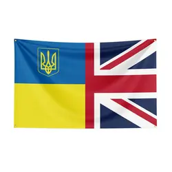 3x5 Ft Ukrainian and Great Britain Flag United Kingdom Ukraine Flags for Decor