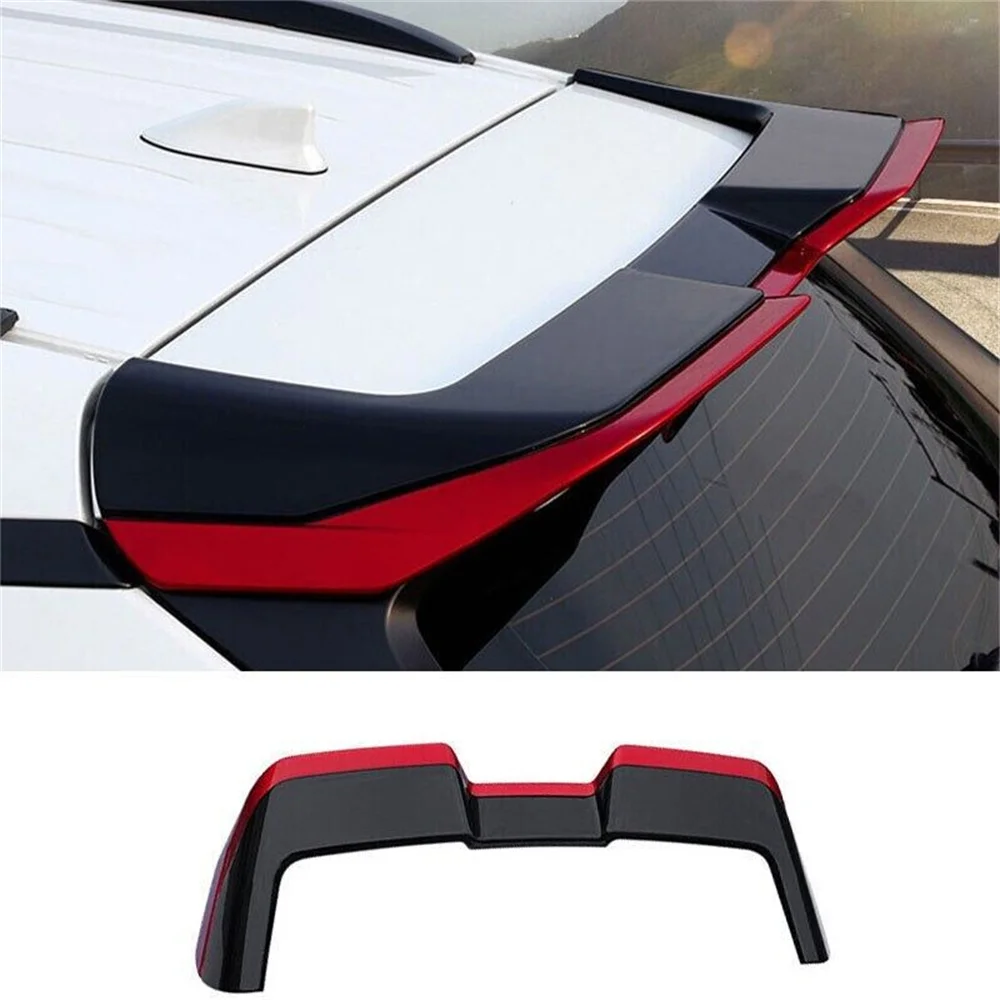 1Pcs Black Red Rear Spoiler Tail Trunk Lip Wing Bar Fits For Toyota RAV4 2019-2022