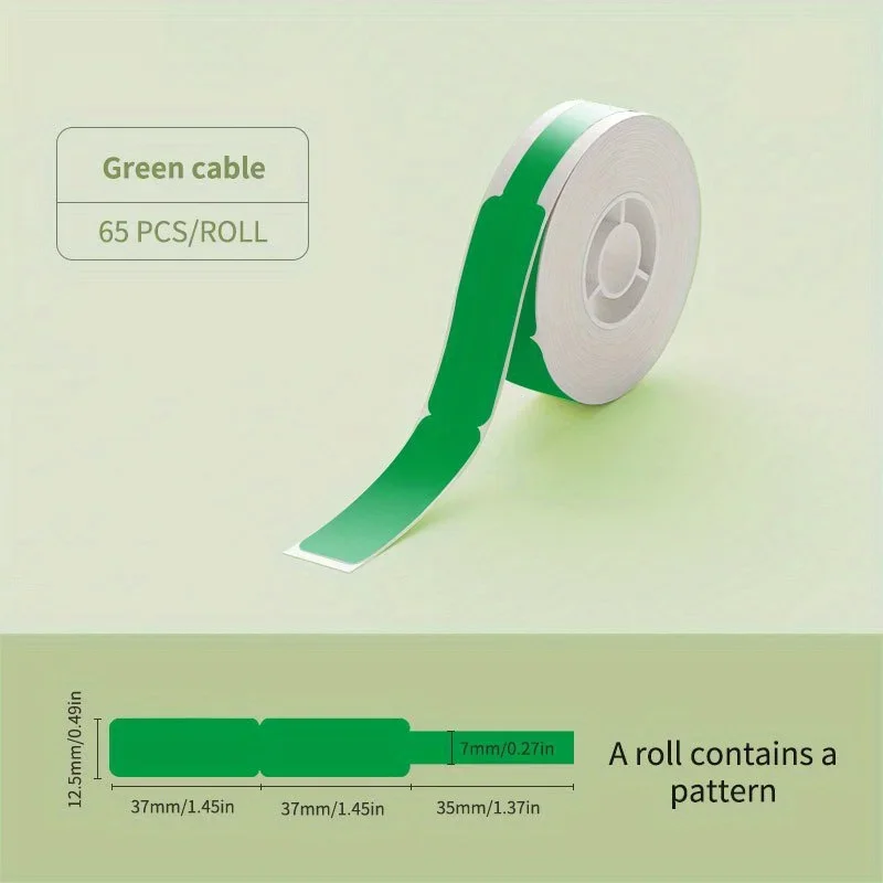 1Roll NIIMBOT D11/D110/D101 Cable Labels Waterproof Wire Cord Labels Tags Stickers Tear Resistant Flexible Markers Labels