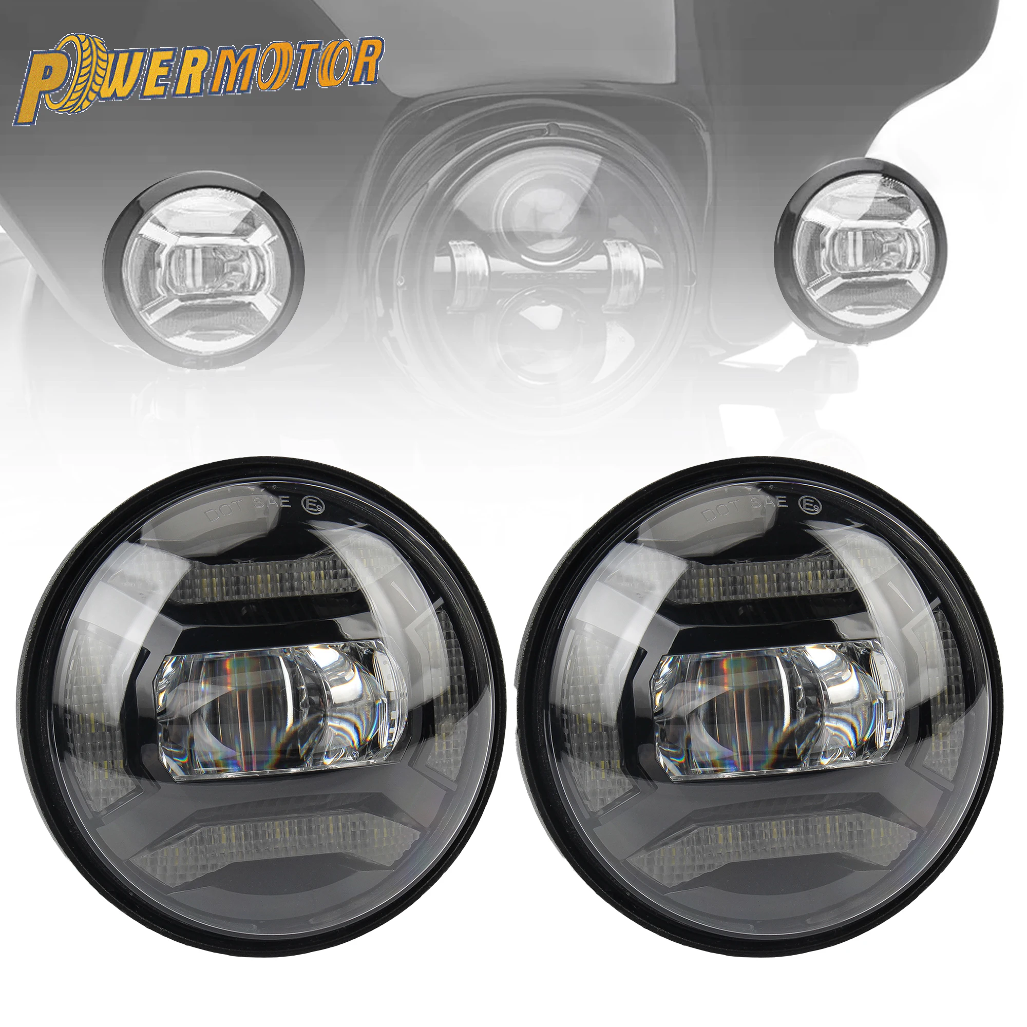 

Pair 4.5 inch Motorcycle Fog light Passing Auxiliary Light for Harley Classic FLHR Road King Davidson Sportster Accessories