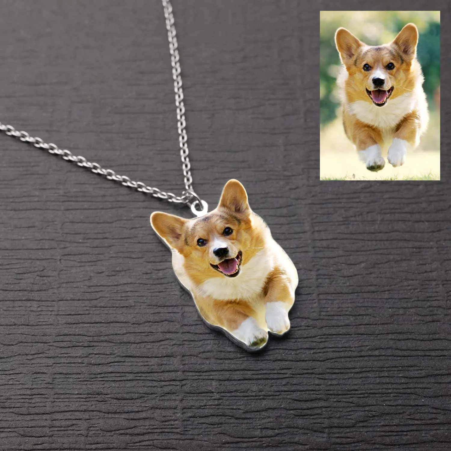 Custom Photo Necklace Personalized Pet Photo Necklace Customized Dog Portrait Keepsake Memorial Jewelry Pet Lover Gift for Her