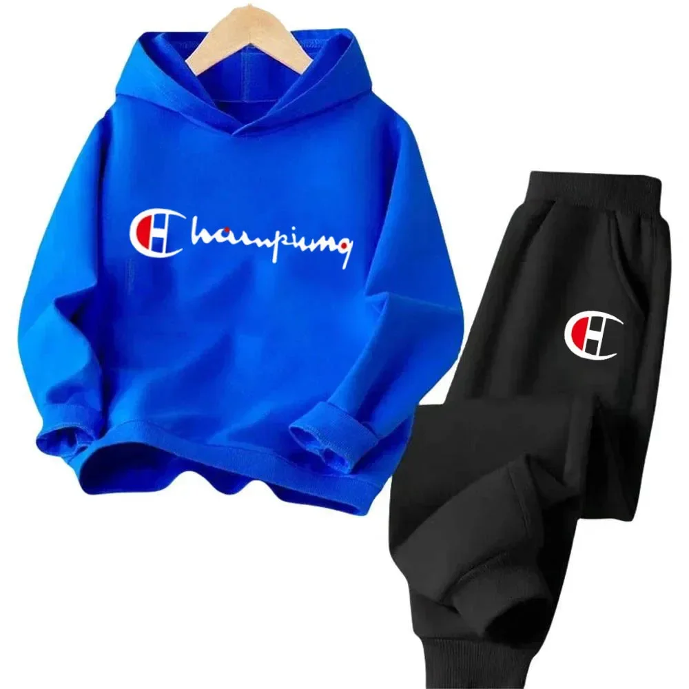 Trendy Children's Hoodie Sets Soft Autumn/Winter Boys' Long Sleeve Shirt and Outdoor Leisure Sports Girls' Pants Kid Clothing