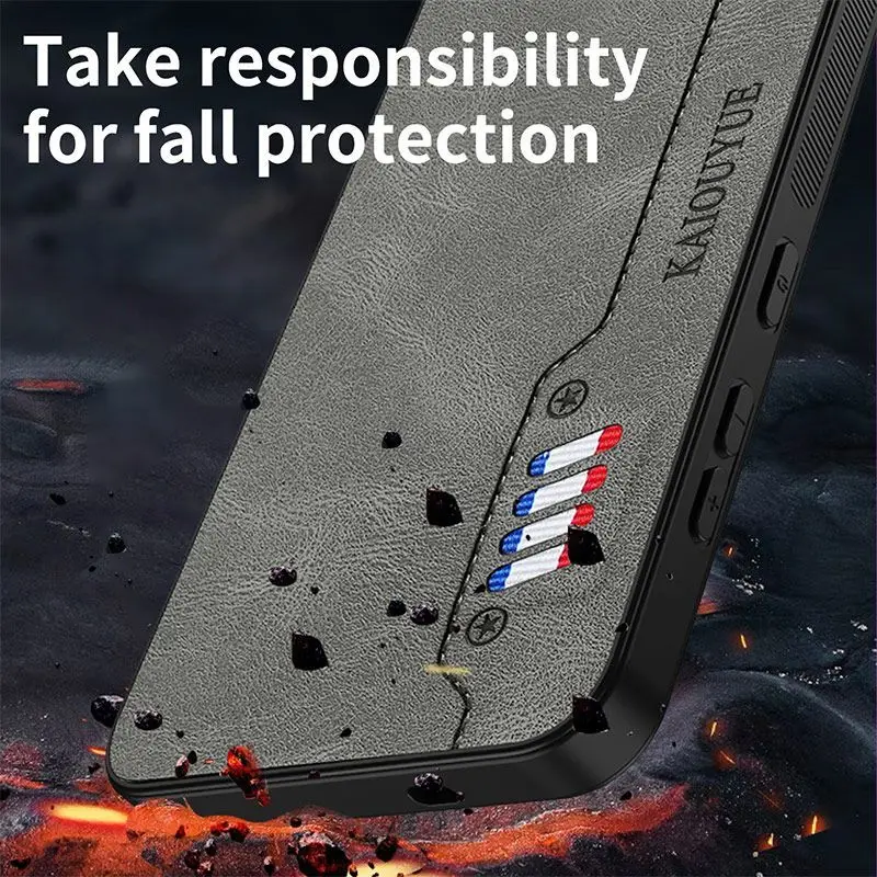 For MI POCO M7 4G Case Simple Business Style Track Plain Leather Skin-friendly Anti-drop Cover For MI POCO M 7 4G Funda