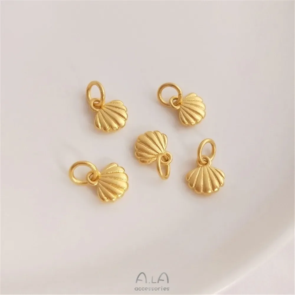 Strong color preserving high-grade sand gold half hole beads pendant ocean series bow bell pendant DIY accessories accessories