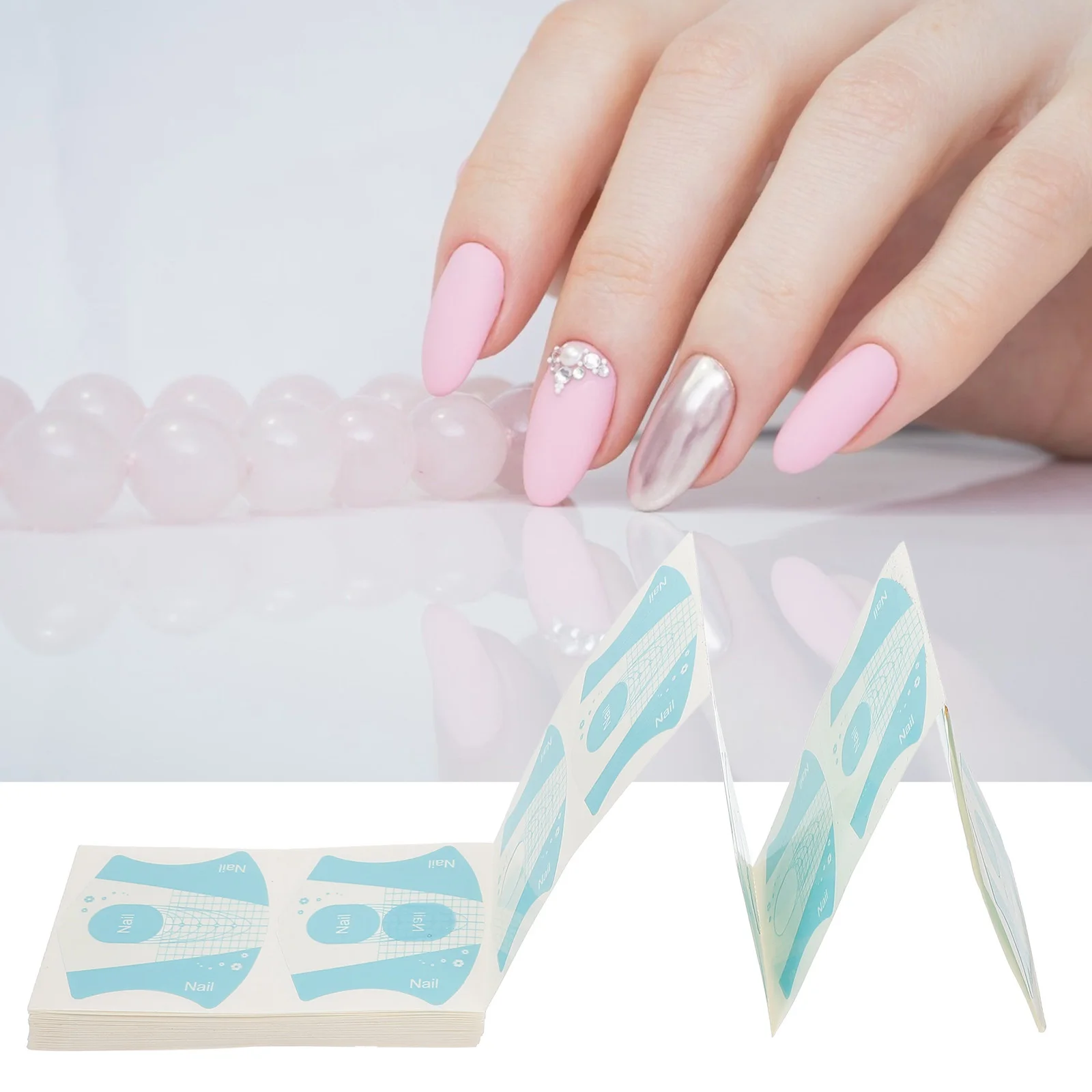 

100 листов многоразовой формы для наращивания ногтей, ПВХ, прочный, прочный, направляющий для кончиков ногтей, быстрая поставка «сделай сам»