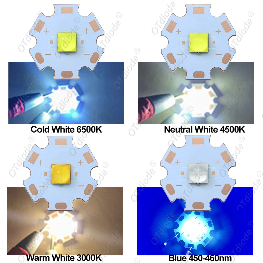 5050 SMD COB 다이오드 비즈, 콜드 뉴트럴 화이트, 6500K, 4500K 헤드, 손전등, DC3V, 6V, 12V, 20W, XHP50, XHP50.2 2 세대