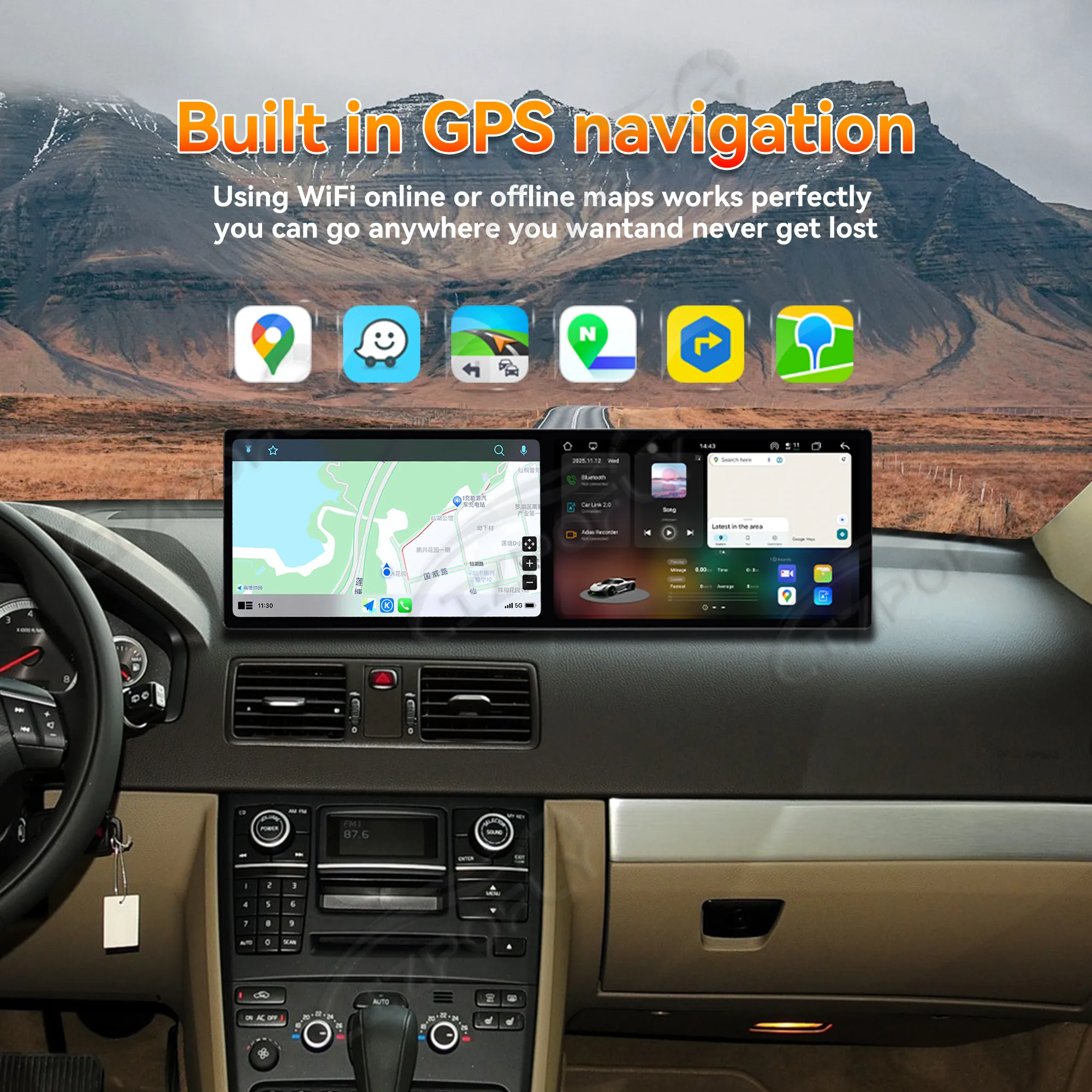 Dual 10.1 Inch Android 15 CarPlay Car Radio For Volvo XC90 2002-2014 Touch Screen Multimedia Player GPS Navigation 4G WIFI DSP