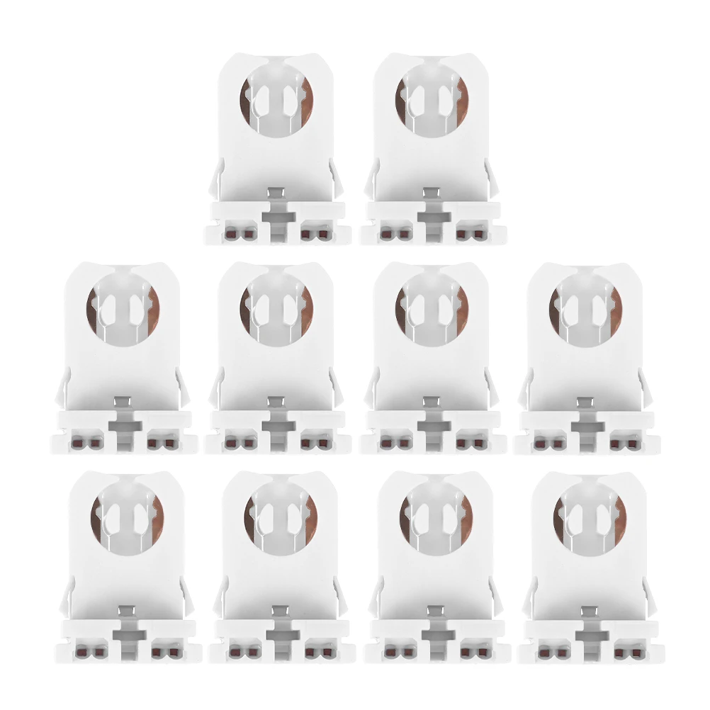 

10pcs Tube Light Bracket Replacement Lampholder Socket Holders Bulb Plug Durable Material Easy Installation Dining Room Office