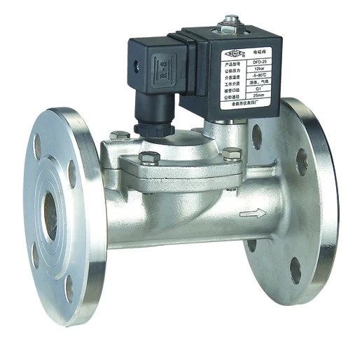 DFD-JF شفة صمام الملف اللولبي للمياه DN25mm ~ 100mm شفة مع الفولاذ المقاوم للصدأ