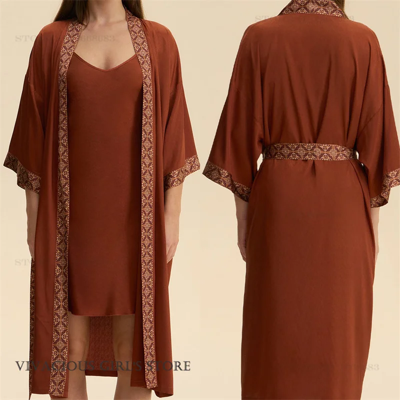 Seidige Satin Weibliche 2PCS Robe Nachthemd Sexy Intimate Dessous Nachthemd Frühling Sommer Neue Nachtwäsche Hause Kleid Lose Loungewear