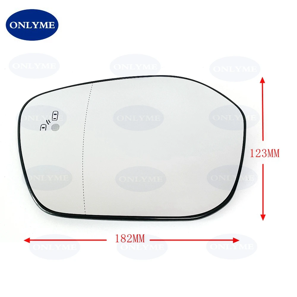 Convex Heated Wide Angle View Car Mirror Glass With Blind Spot Warning For 11th Honda Civic 2022 2023 2024
